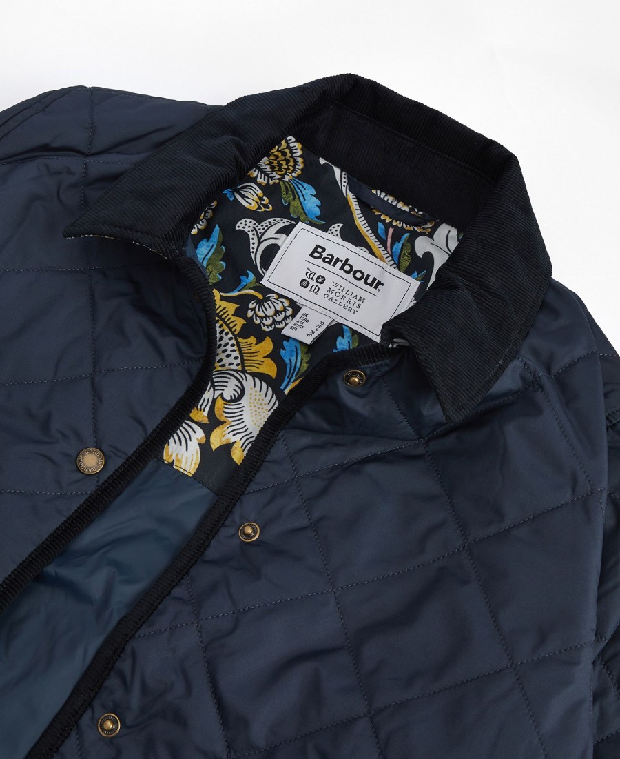 barbour x william morris gallery isabella gewatteerde jas