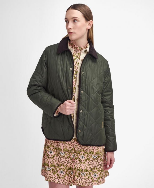 barbour x william morris gallery isabella gewatteerde jas