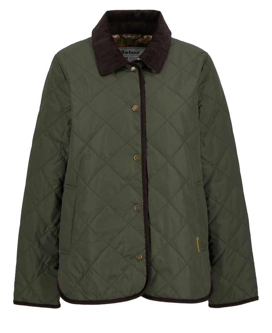 barbour x william morris gallery isabella gewatteerde jas