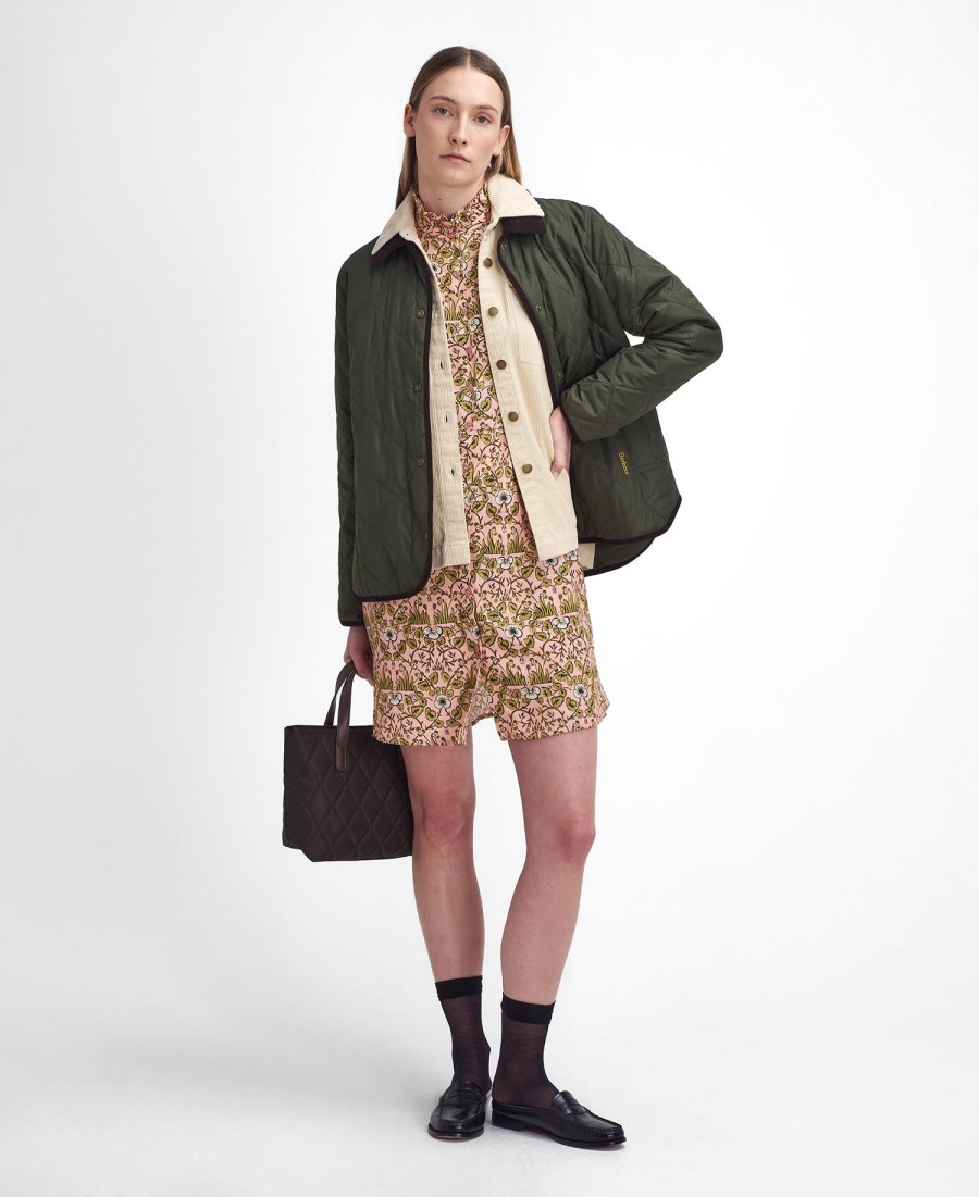 barbour x william morris gallery isabella gewatteerde jas