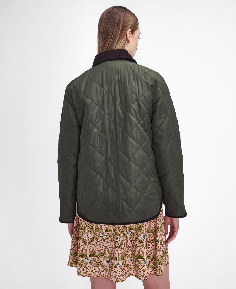 barbour x william morris gallery isabella gewatteerde jas