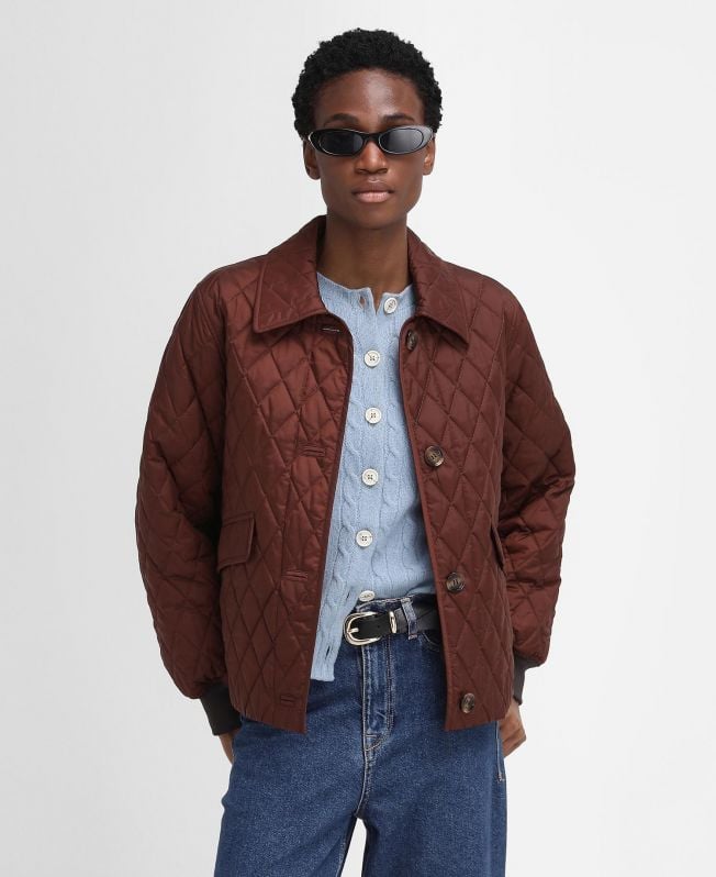 barbour the edit by alexa jamie gewatteerde jas
