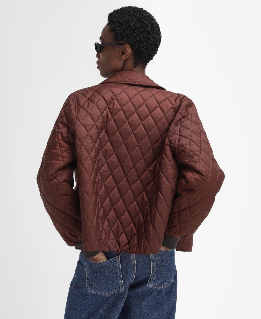 barbour the edit by alexa jamie gewatteerde jas