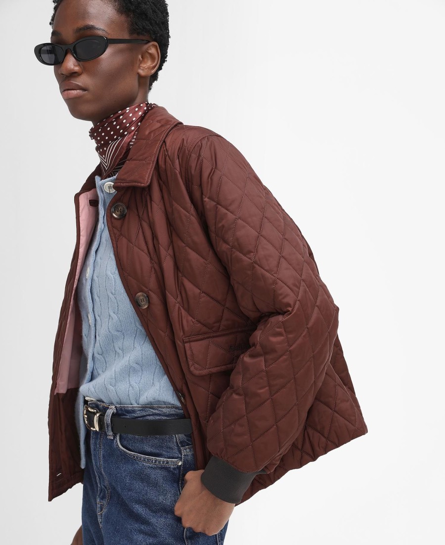 barbour the edit by alexa jamie gewatteerde jas