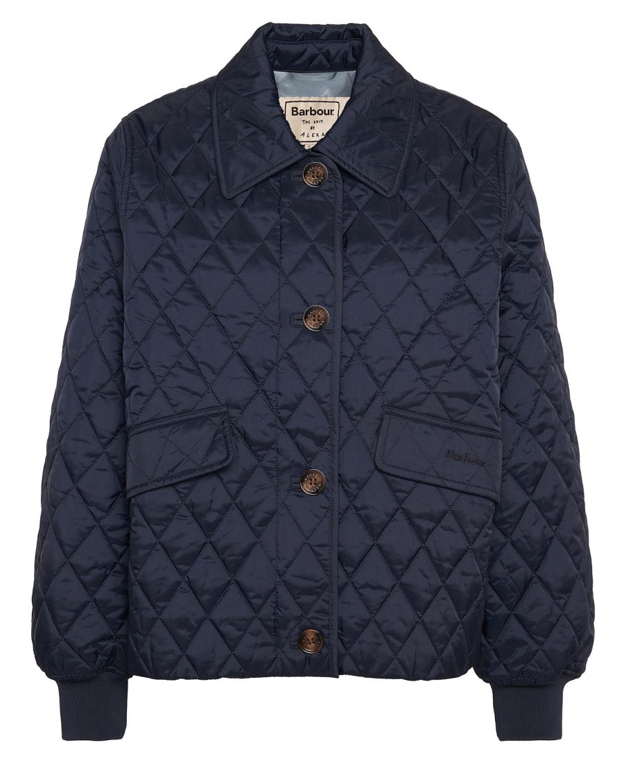 barbour the edit by alexa jamie gewatteerde jas