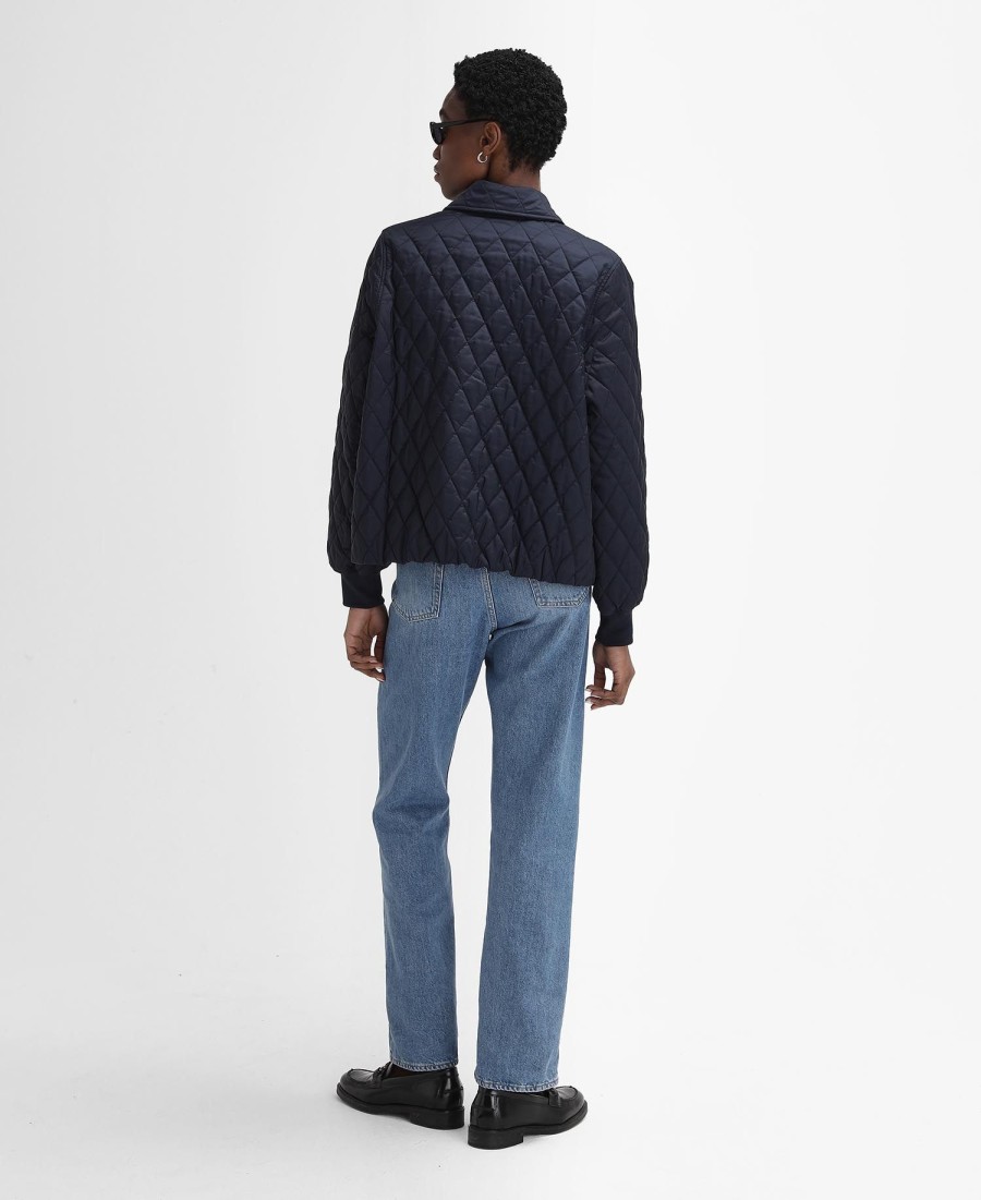 barbour the edit by alexa jamie gewatteerde jas