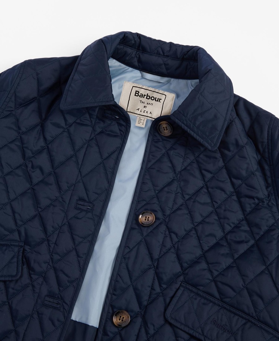 barbour the edit by alexa jamie gewatteerde jas