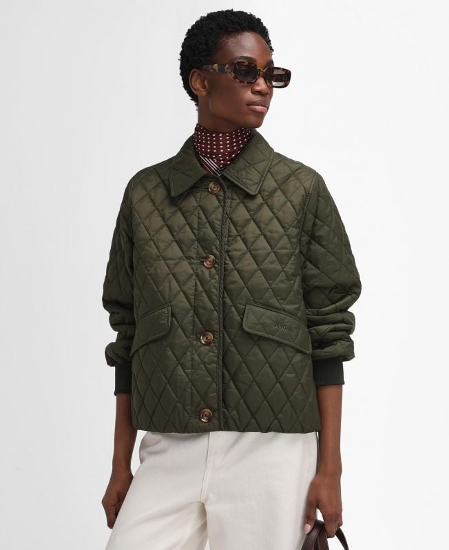 barbour the edit by alexa jamie gewatteerde jas