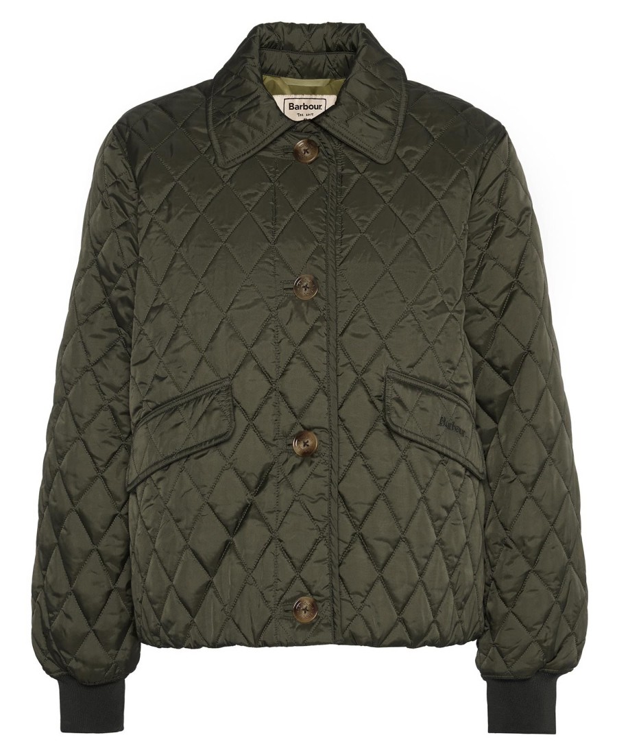 barbour the edit by alexa jamie gewatteerde jas