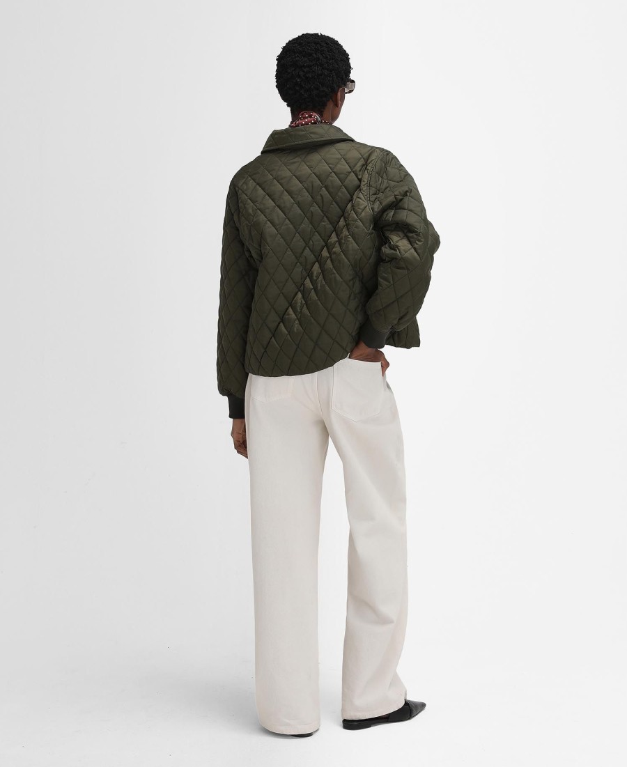 barbour the edit by alexa jamie gewatteerde jas