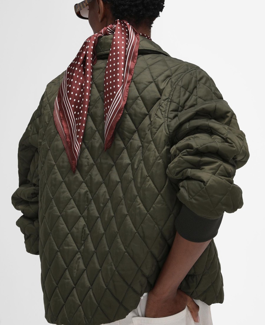 barbour the edit by alexa jamie gewatteerde jas