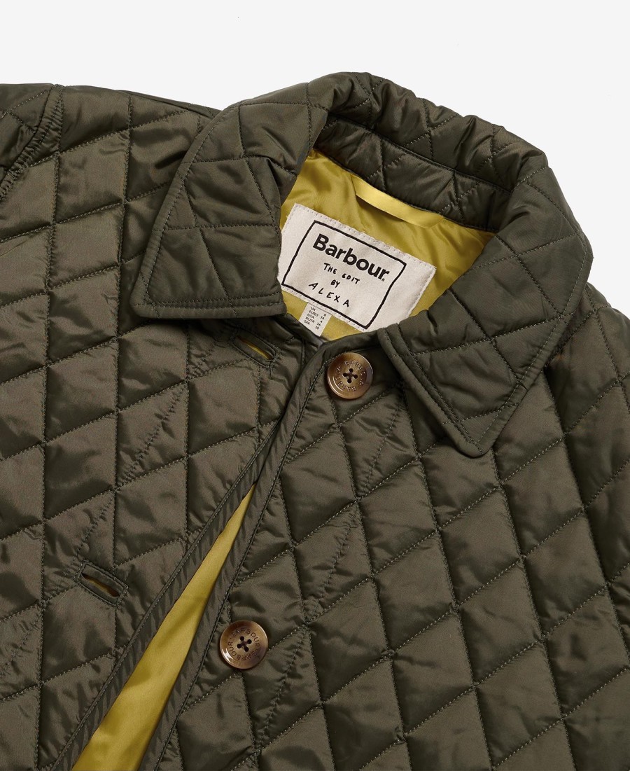 barbour the edit by alexa jamie gewatteerde jas
