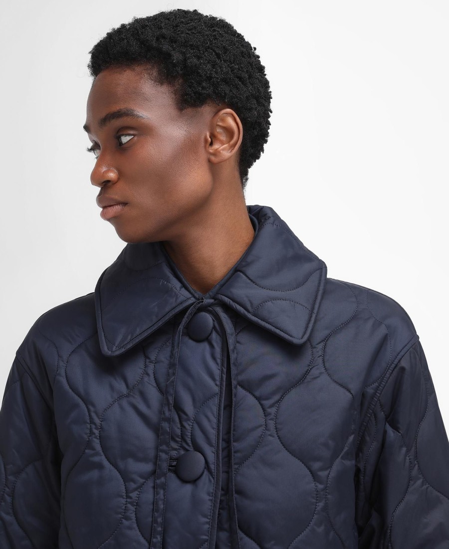 barbour the edit by alexa amy gewatteerde autojas