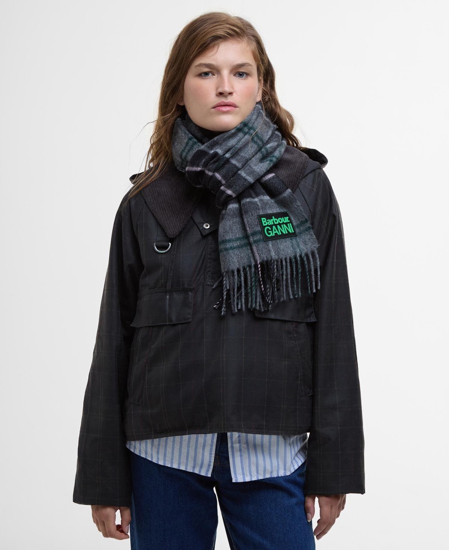 barbour x ganni tartan sjaal