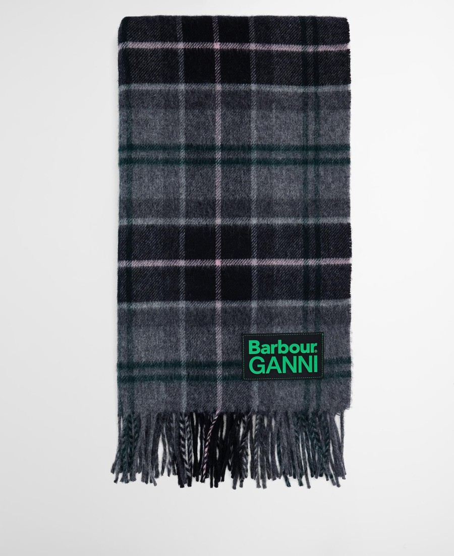 barbour x ganni tartan sjaal