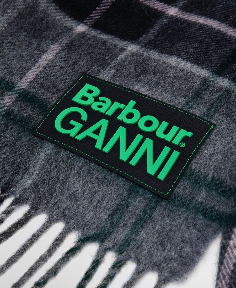 barbour x ganni tartan sjaal