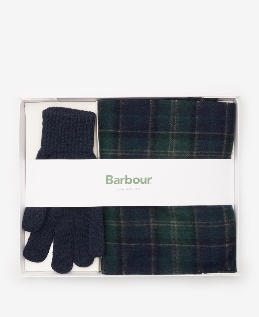 cadeauset met tartan sjaal en handschoenen