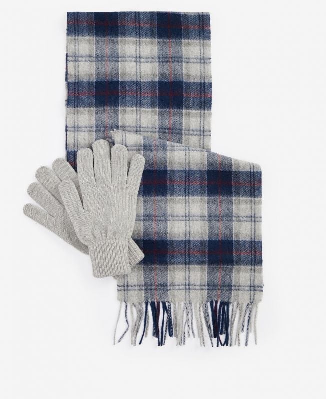 cadeauset met tartan sjaal en handschoenen