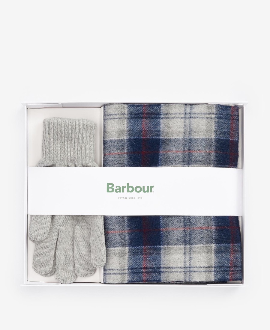 cadeauset met tartan sjaal en handschoenen