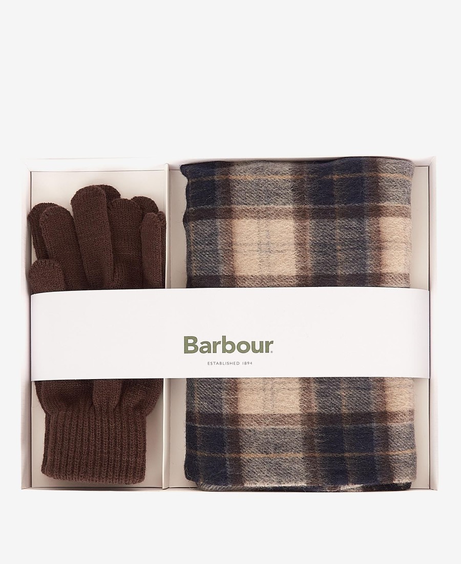cadeauset met tartan sjaal en handschoenen