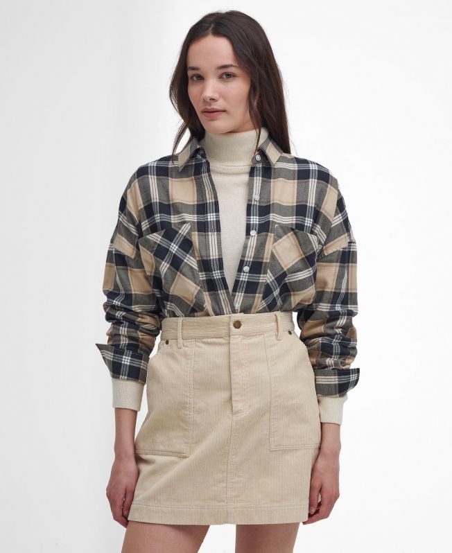 larisa geruite blouse met lange mouwen