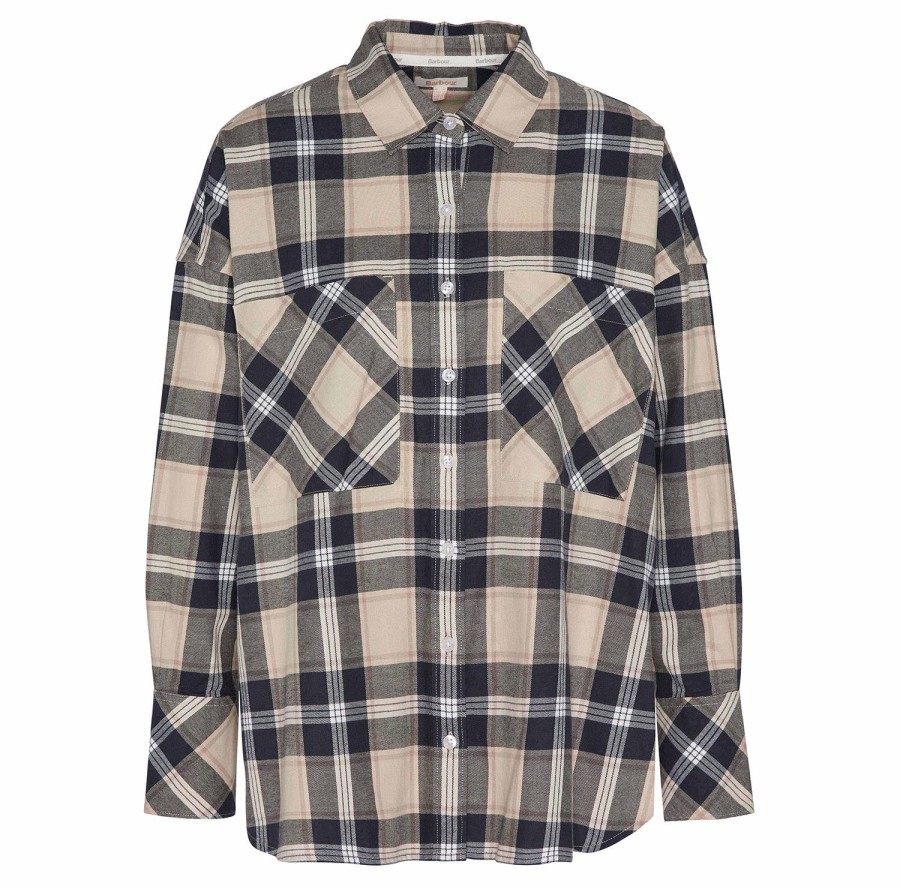 larisa geruite blouse met lange mouwen