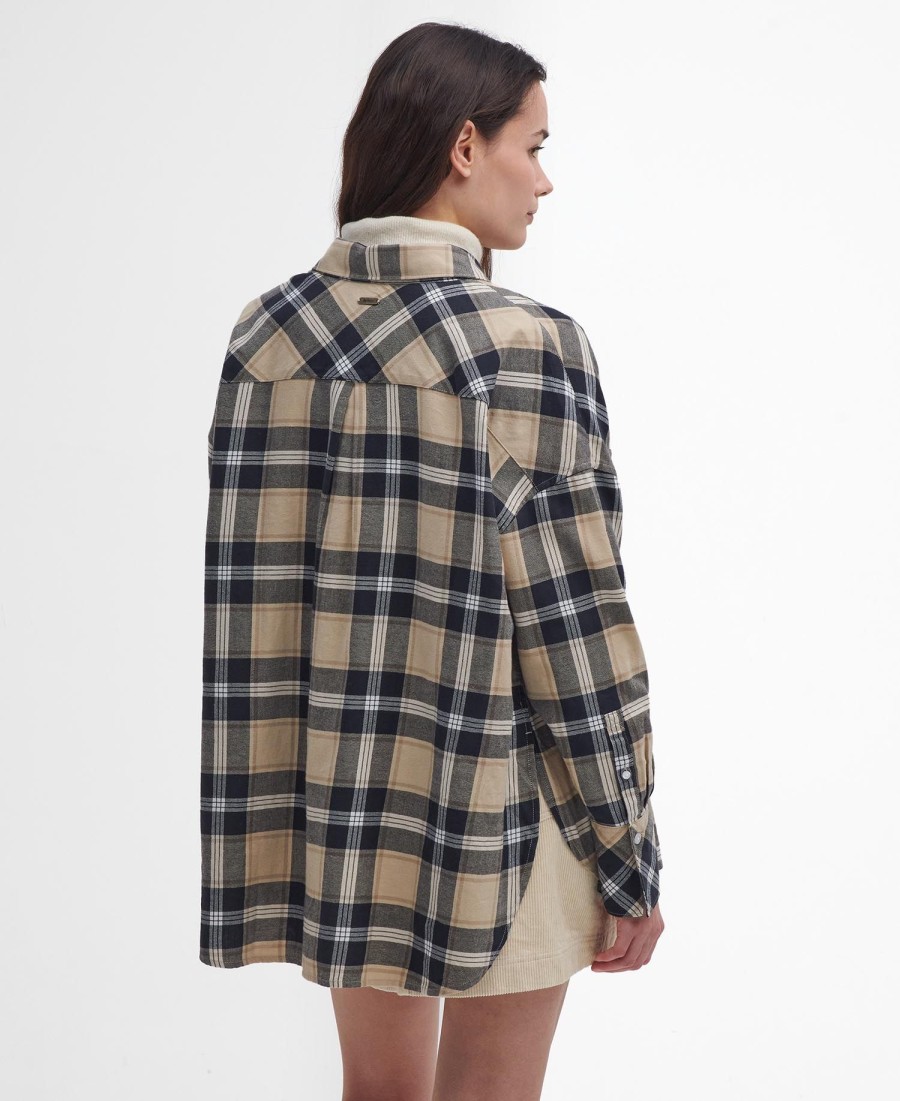 larisa geruite blouse met lange mouwen