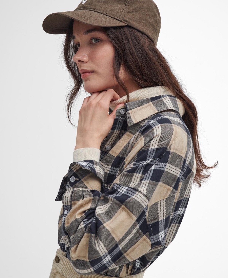 larisa geruite blouse met lange mouwen