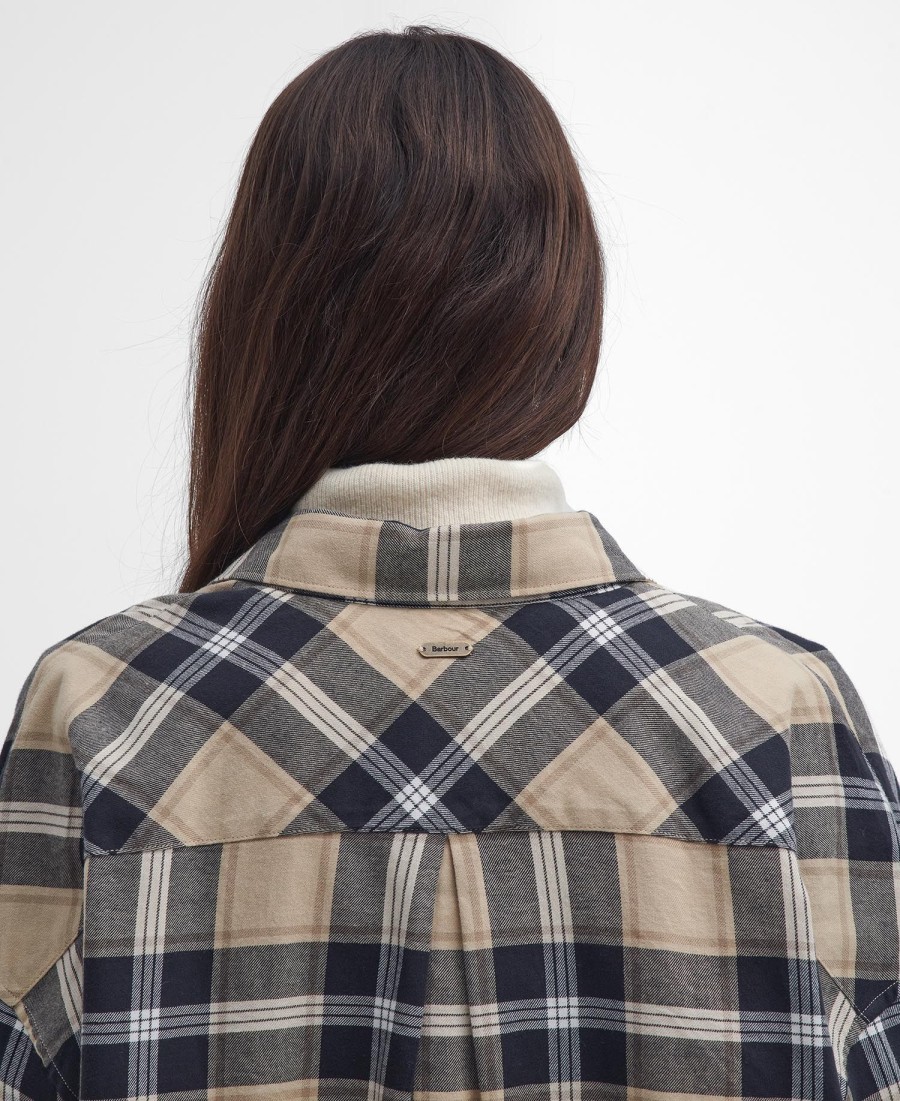 larisa geruite blouse met lange mouwen