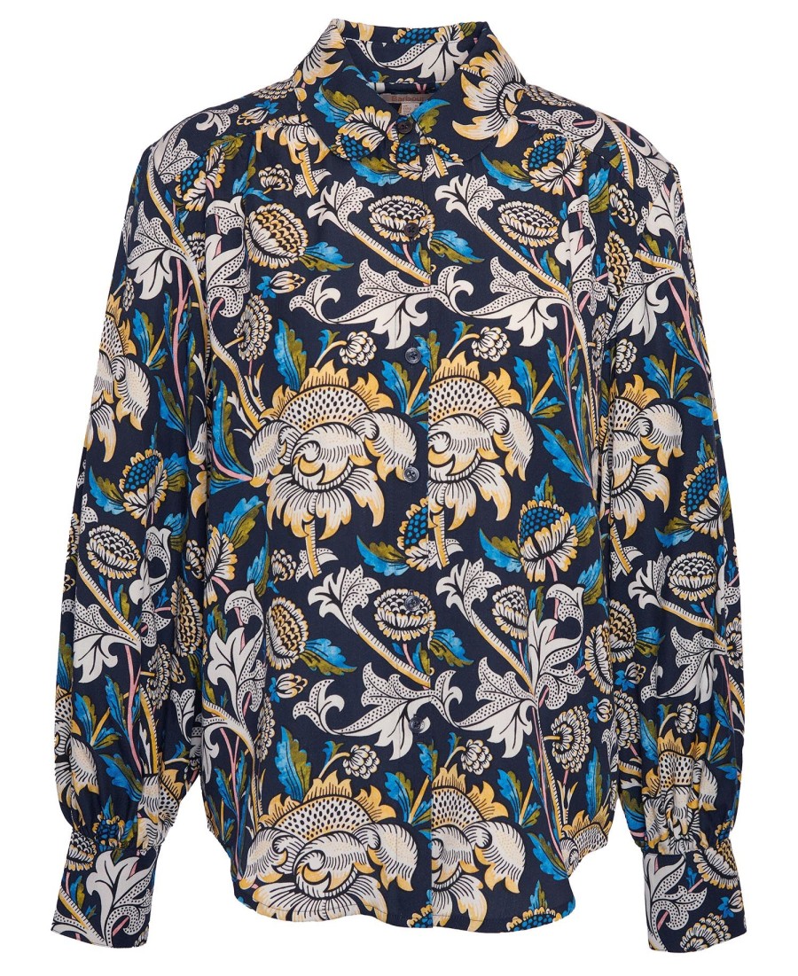 barbour x william morris gallery rendall bedrukt shirt