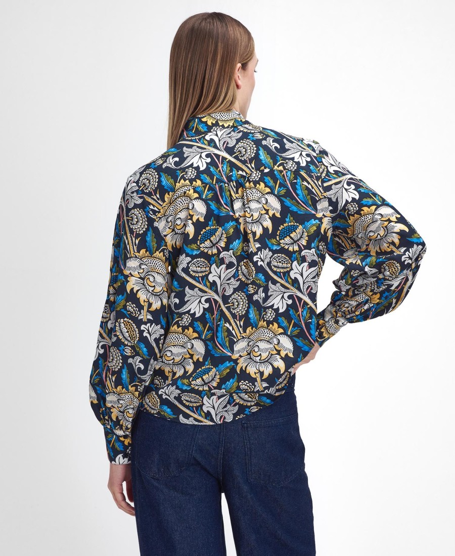barbour x william morris gallery rendall bedrukt shirt