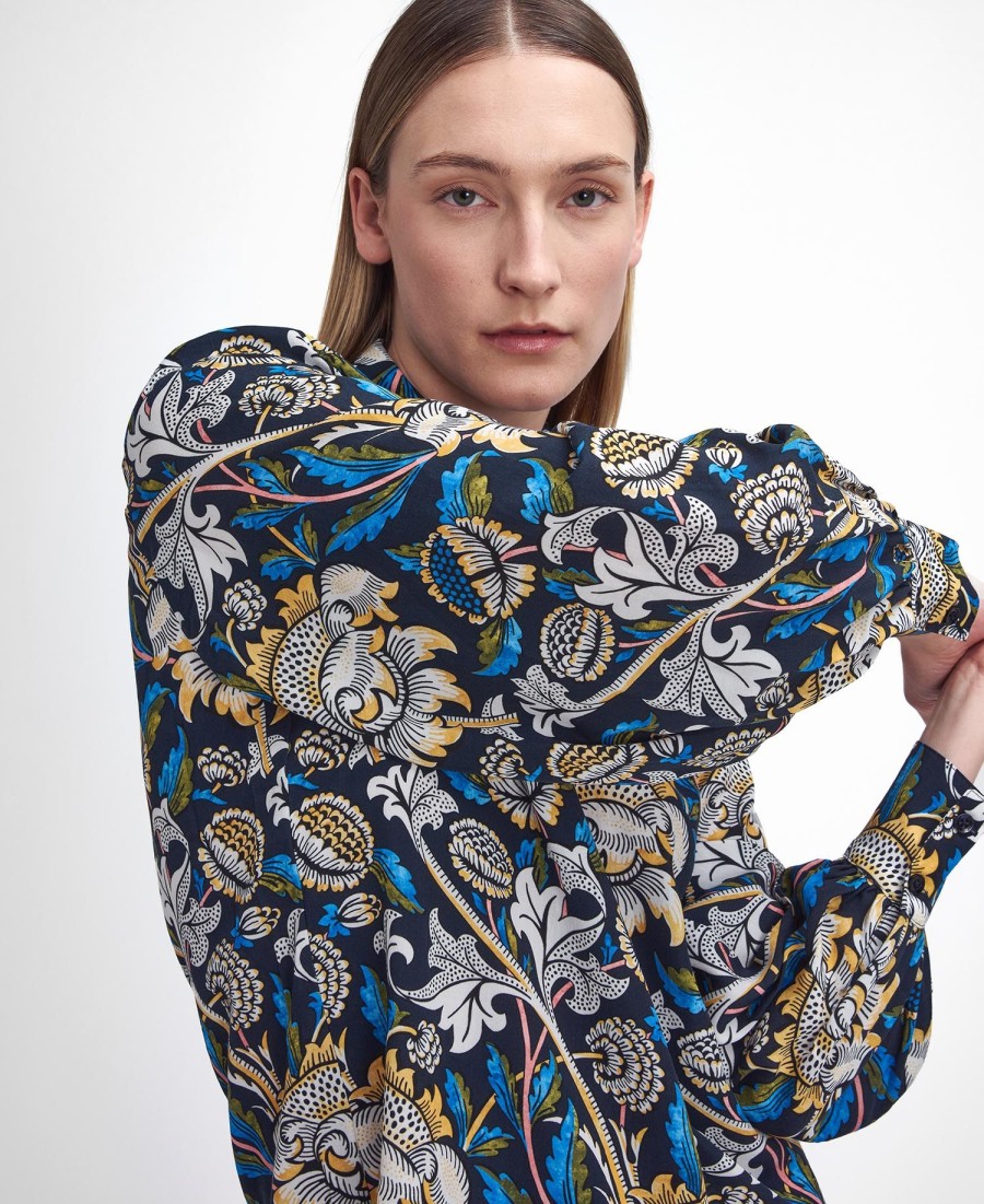 barbour x william morris gallery rendall bedrukt shirt