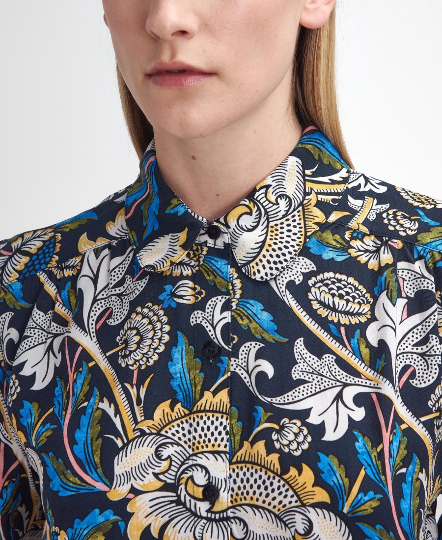 barbour x william morris gallery rendall bedrukt shirt