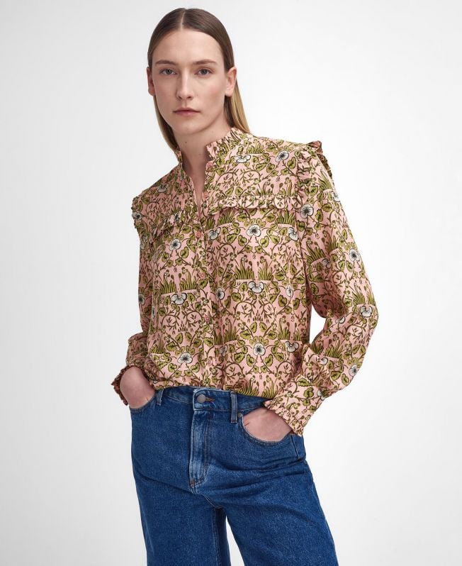 barbour x william morris gallery isabella bedrukt shirt