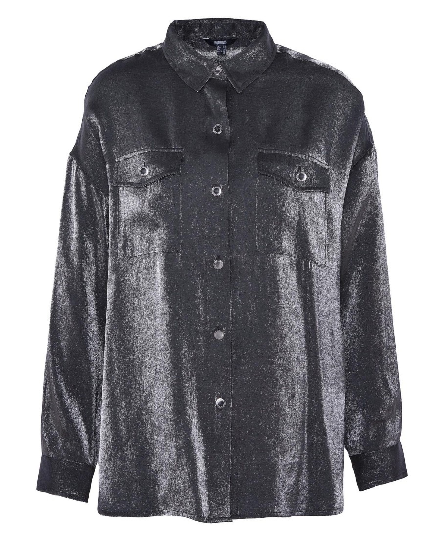della satijnen shirt met lange mouwen