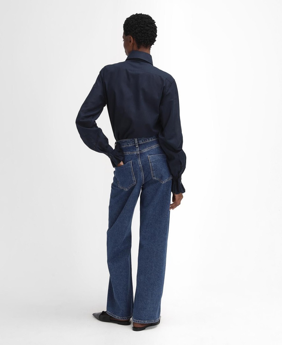 barbour the edit by alexa maximillian overhemd met ruches en lange mouwen