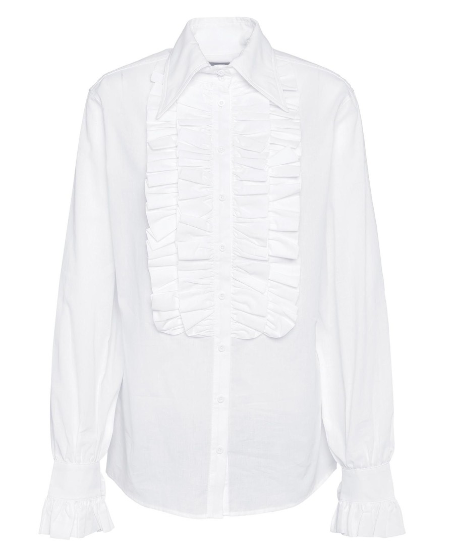 barbour the edit by alexa maximillian overhemd met ruches en lange mouwen