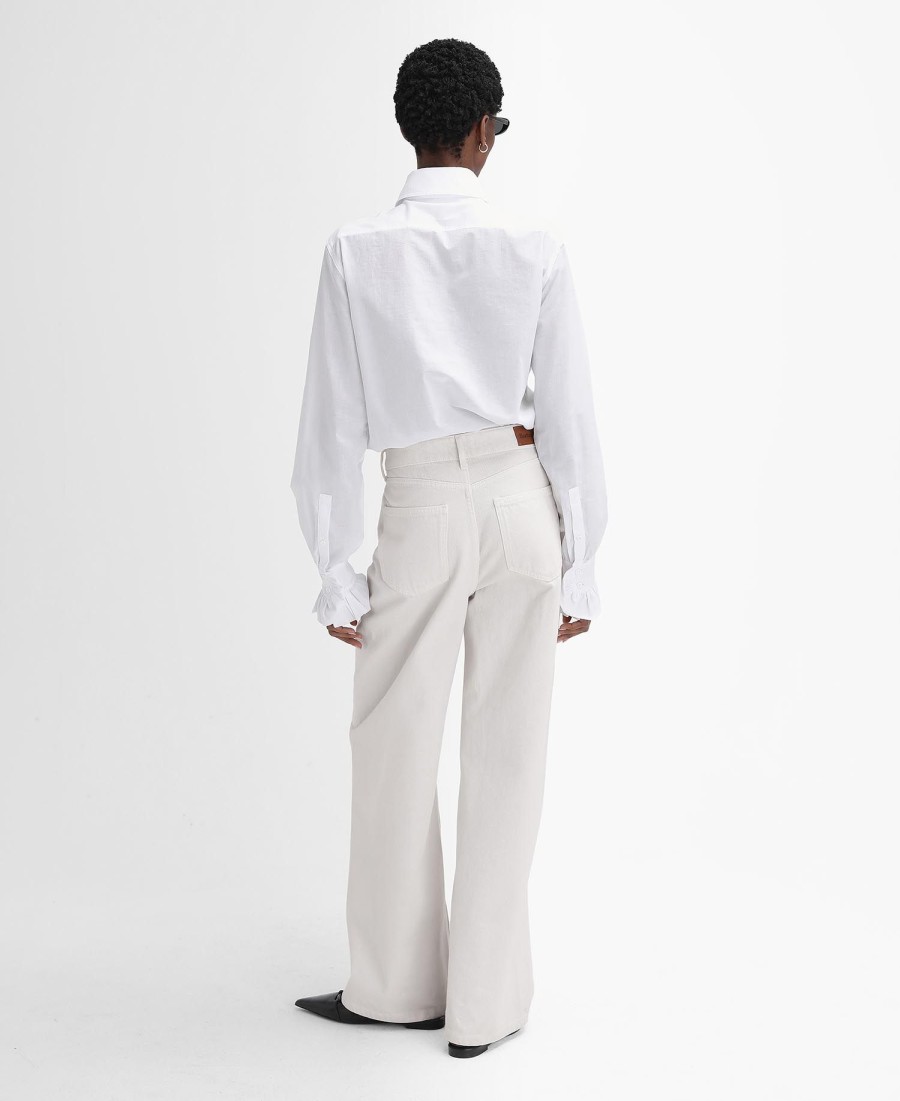 barbour the edit by alexa maximillian overhemd met ruches en lange mouwen