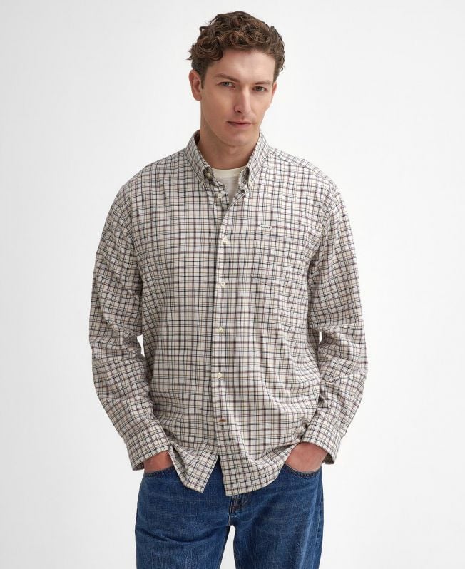 ashton regular shirt met lange mouwen