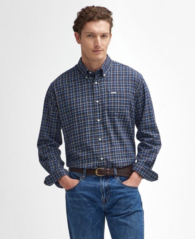 ashton regular shirt met lange mouwen
