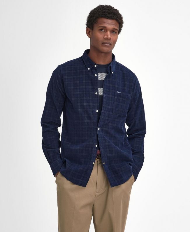 harthill getailleerd corduroy overhemd met lange mouwen