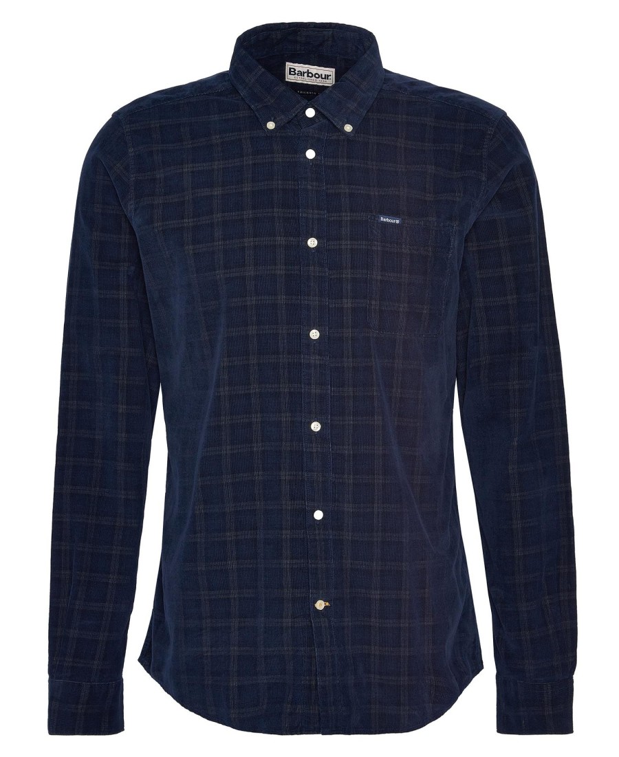 harthill getailleerd corduroy overhemd met lange mouwen