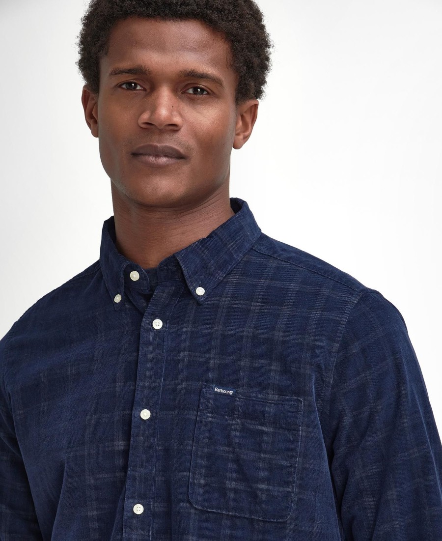harthill getailleerd corduroy overhemd met lange mouwen