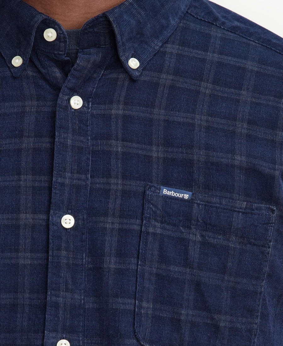 harthill getailleerd corduroy overhemd met lange mouwen