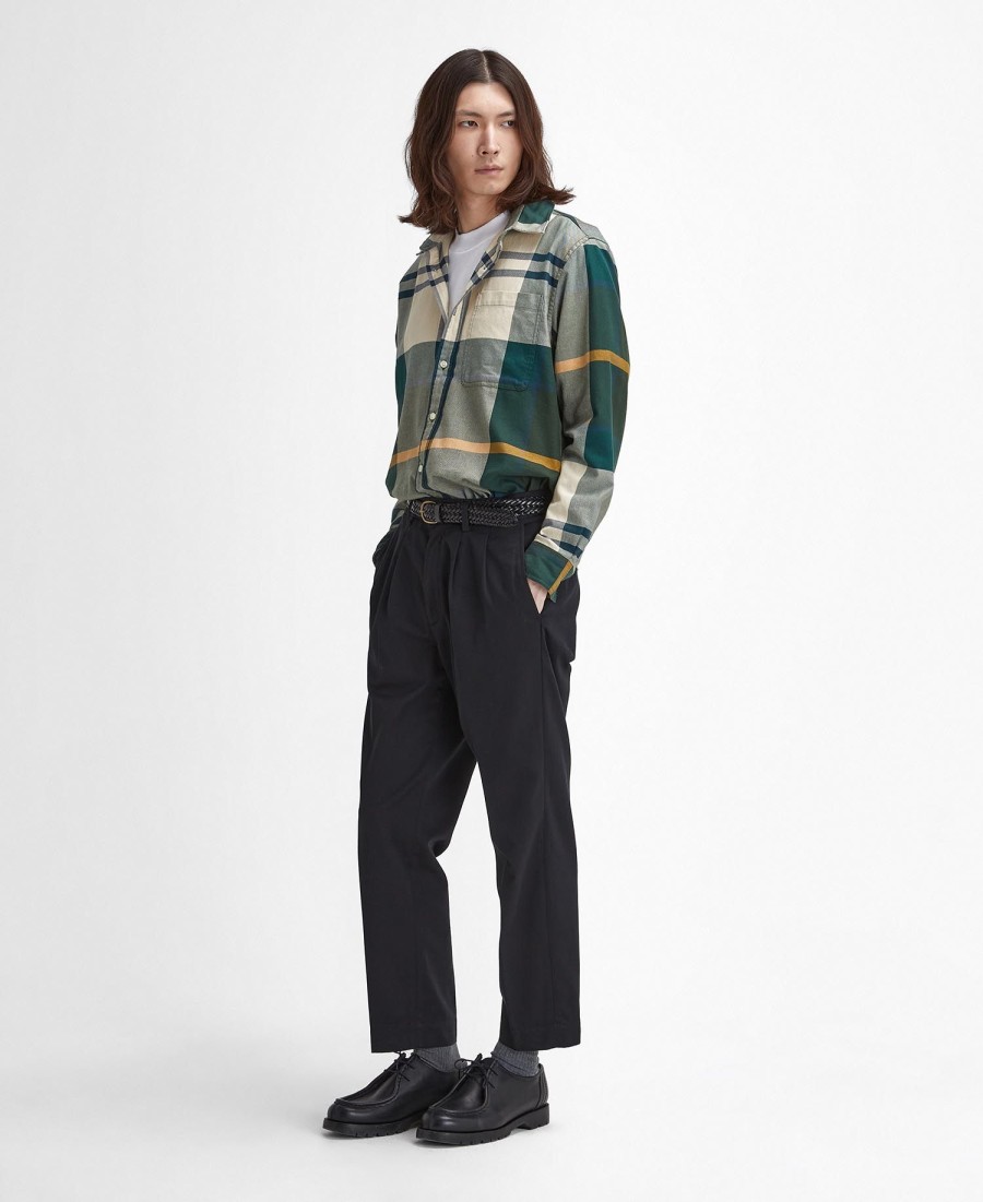 renford oversized overhemd met lange mouwen en tartanprint