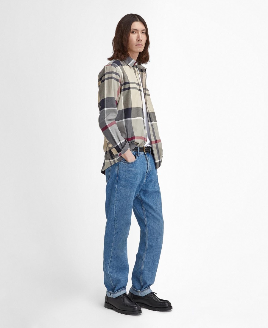 renford oversized overhemd met lange mouwen en tartanprint