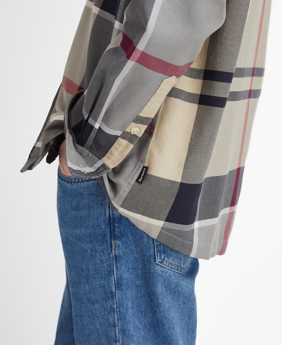 renford oversized overhemd met lange mouwen en tartanprint