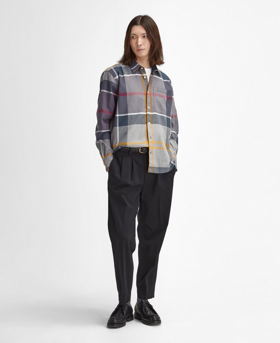 renford oversized overhemd met lange mouwen en tartanprint