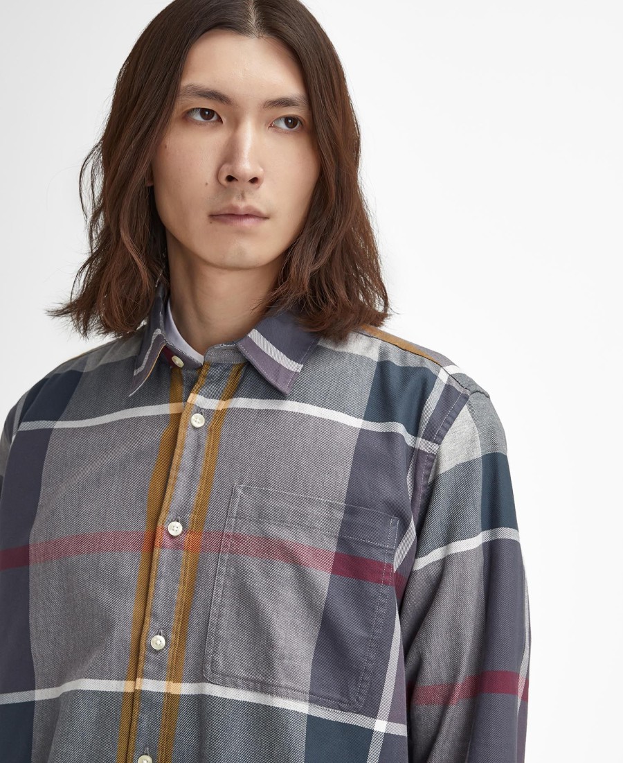renford oversized overhemd met lange mouwen en tartanprint