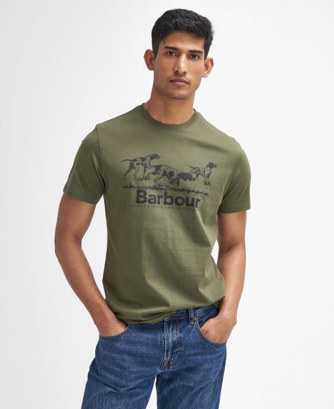 t-shirt met afbeelding van een veldhond
